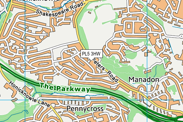 PL5 3HW map - OS VectorMap District (Ordnance Survey)