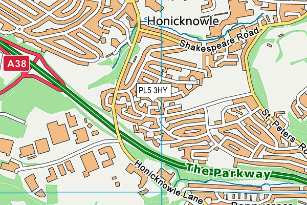 PL5 3HY map - OS VectorMap District (Ordnance Survey)