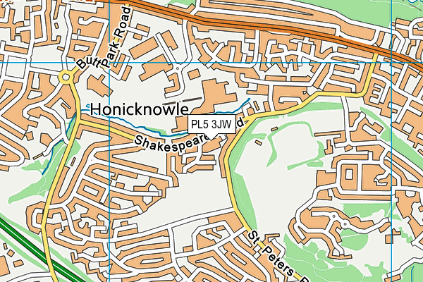 PL5 3JW map - OS VectorMap District (Ordnance Survey)