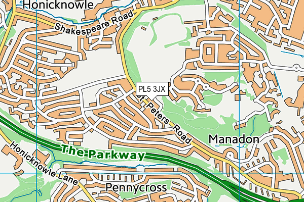 PL5 3JX map - OS VectorMap District (Ordnance Survey)