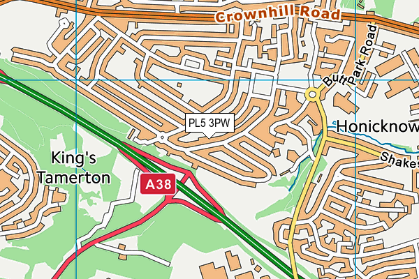 PL5 3PW map - OS VectorMap District (Ordnance Survey)