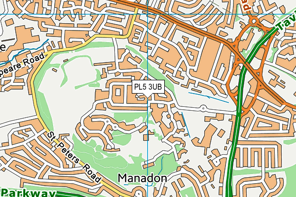 PL5 3UB map - OS VectorMap District (Ordnance Survey)