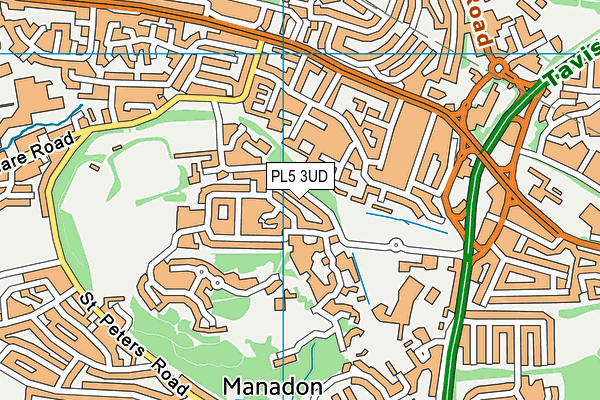 PL5 3UD map - OS VectorMap District (Ordnance Survey)