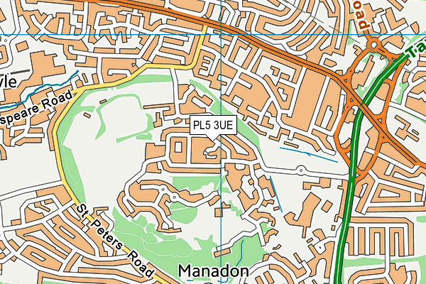 PL5 3UE map - OS VectorMap District (Ordnance Survey)