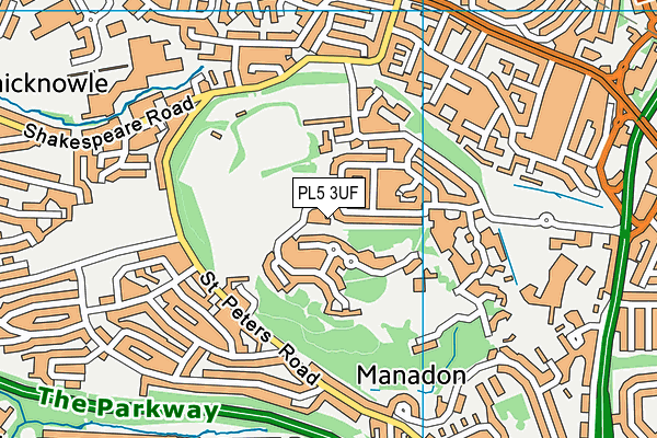 PL5 3UF map - OS VectorMap District (Ordnance Survey)