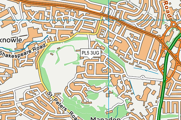 PL5 3UG map - OS VectorMap District (Ordnance Survey)