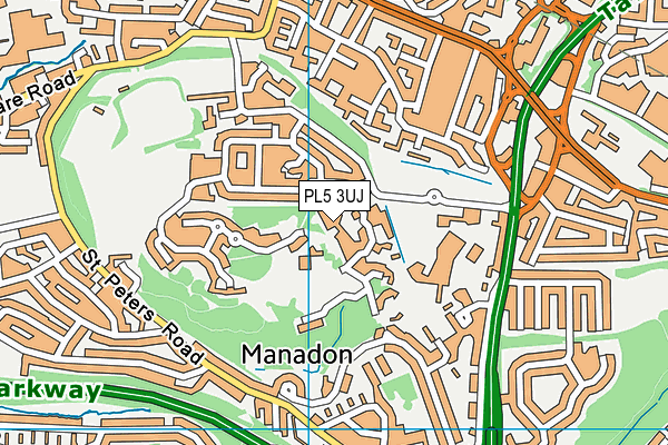 PL5 3UJ map - OS VectorMap District (Ordnance Survey)