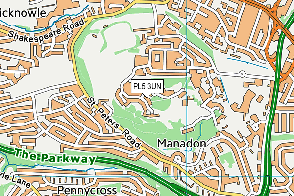 PL5 3UN map - OS VectorMap District (Ordnance Survey)