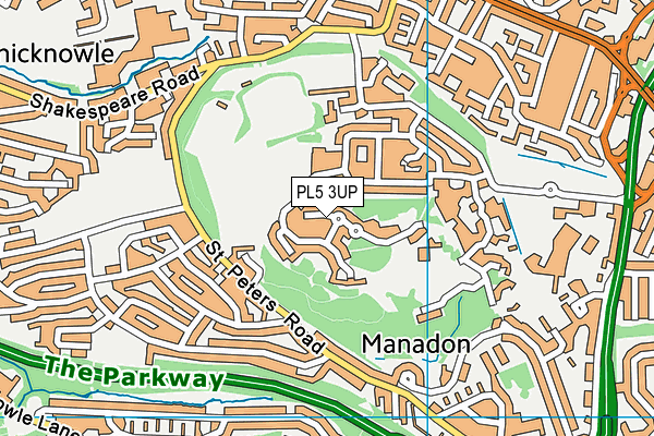 PL5 3UP map - OS VectorMap District (Ordnance Survey)