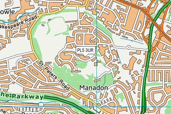 PL5 3UR map - OS VectorMap District (Ordnance Survey)