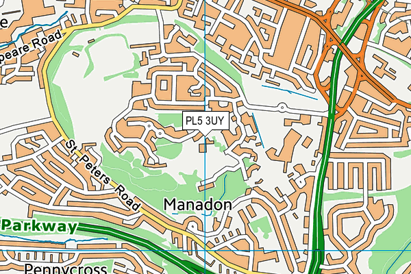 PL5 3UY map - OS VectorMap District (Ordnance Survey)