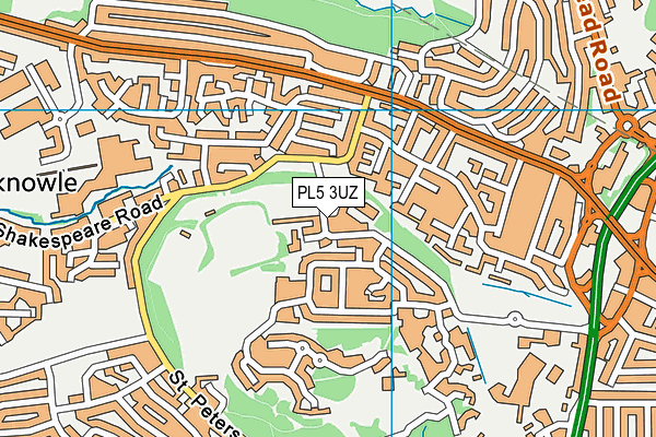 PL5 3UZ map - OS VectorMap District (Ordnance Survey)