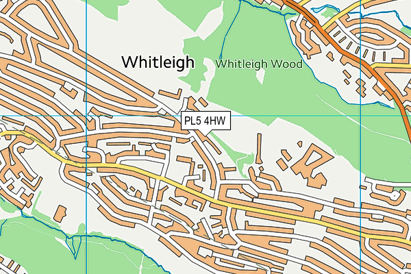 Woodfield Primary School map (PL5 4HW) - OS VectorMap District (Ordnance Survey)