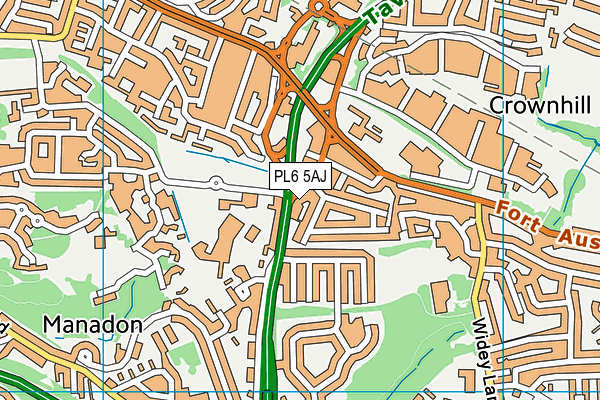 PL6 5AJ map - OS VectorMap District (Ordnance Survey)