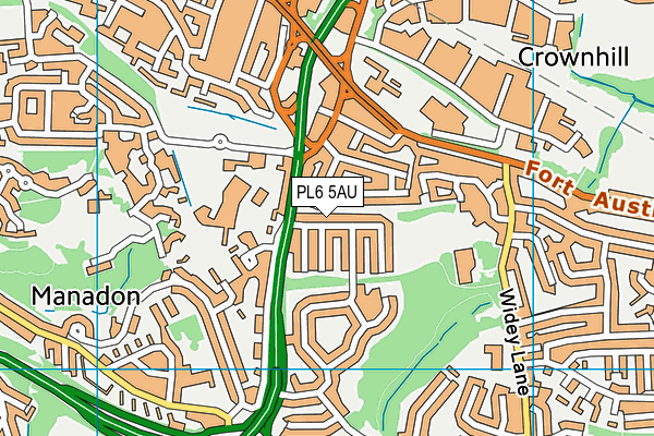 PL6 5AU map - OS VectorMap District (Ordnance Survey)