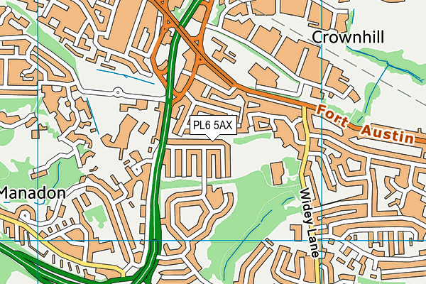 PL6 5AX map - OS VectorMap District (Ordnance Survey)