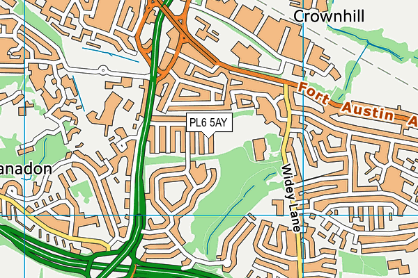 PL6 5AY map - OS VectorMap District (Ordnance Survey)