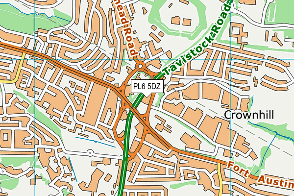 PL6 5DZ map - OS VectorMap District (Ordnance Survey)