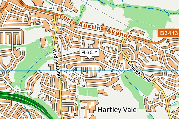 PL6 5JY map - OS VectorMap District (Ordnance Survey)