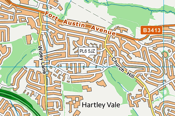 PL6 5JZ map - OS VectorMap District (Ordnance Survey)