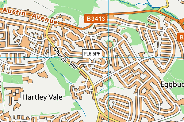 PL6 5PF map - OS VectorMap District (Ordnance Survey)