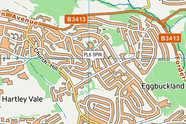 PL6 5PW map - OS VectorMap District (Ordnance Survey)