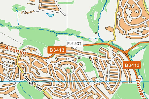 PL6 5QT map - OS VectorMap District (Ordnance Survey)