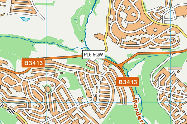 PL6 5QW map - OS VectorMap District (Ordnance Survey)