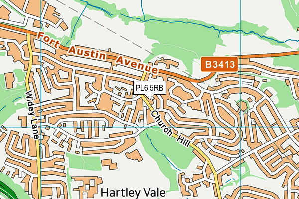 PL6 5RB map - OS VectorMap District (Ordnance Survey)