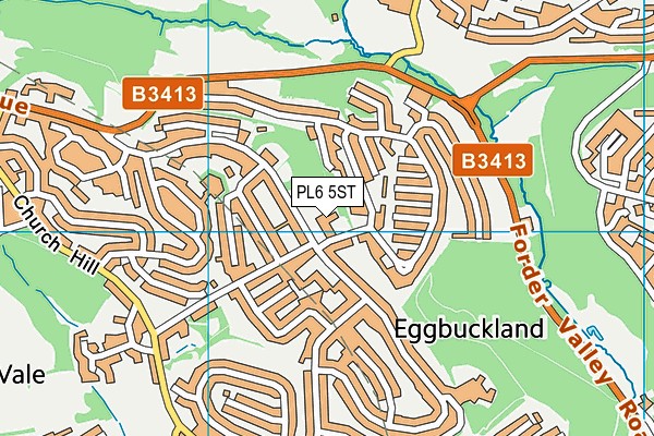 PL6 5ST map - OS VectorMap District (Ordnance Survey)
