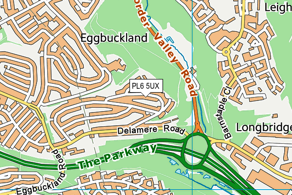 PL6 5UX map - OS VectorMap District (Ordnance Survey)