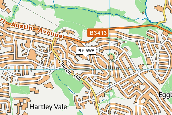 PL6 5WB map - OS VectorMap District (Ordnance Survey)