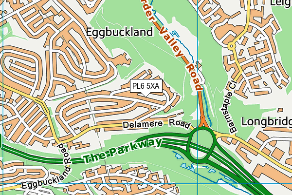 PL6 5XA map - OS VectorMap District (Ordnance Survey)