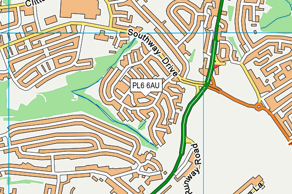 PL6 6AU map - OS VectorMap District (Ordnance Survey)