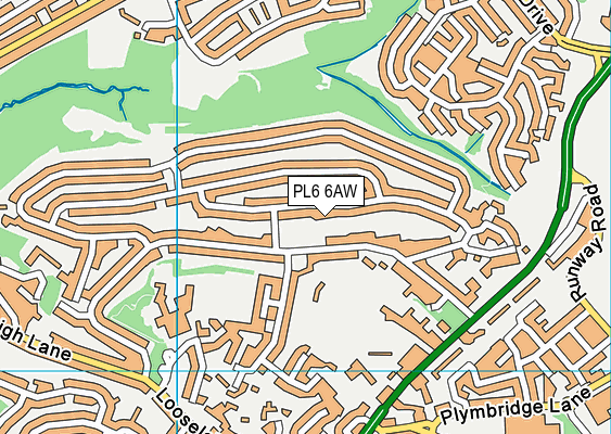 PL6 6AW map - OS VectorMap District (Ordnance Survey)