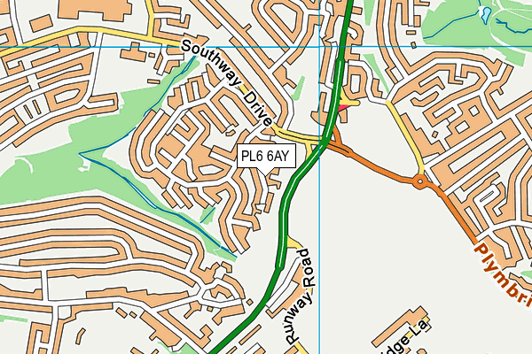 PL6 6AY map - OS VectorMap District (Ordnance Survey)