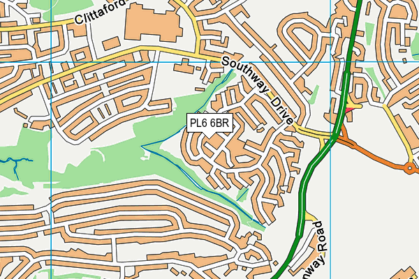 PL6 6BR map - OS VectorMap District (Ordnance Survey)