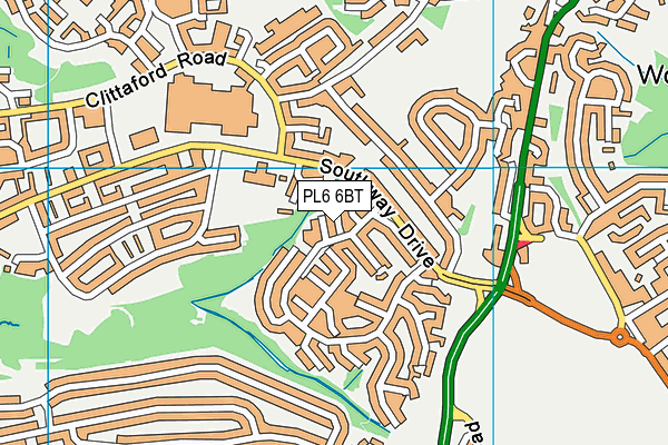 PL6 6BT map - OS VectorMap District (Ordnance Survey)