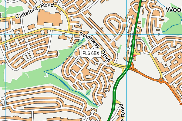 PL6 6BX map - OS VectorMap District (Ordnance Survey)