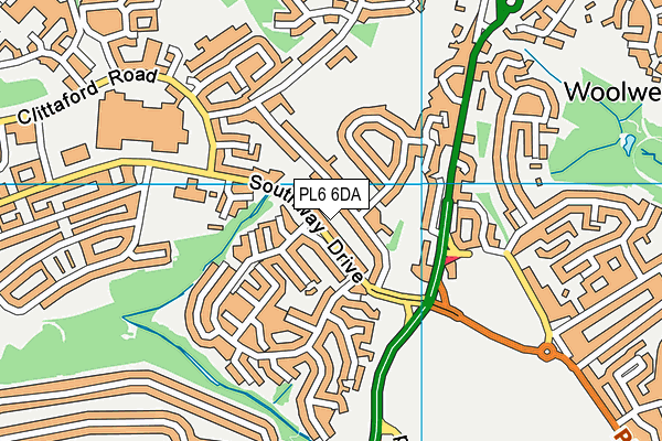 PL6 6DA map - OS VectorMap District (Ordnance Survey)