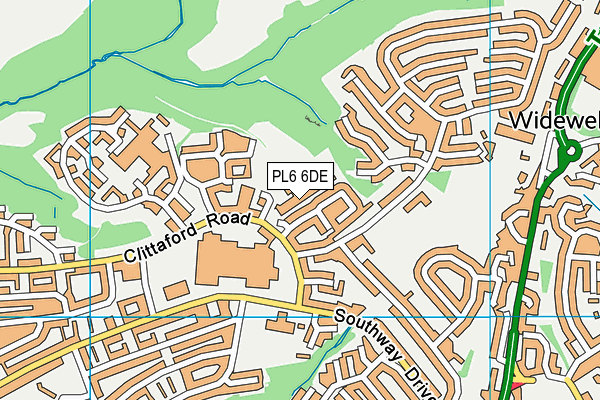 PL6 6DE map - OS VectorMap District (Ordnance Survey)