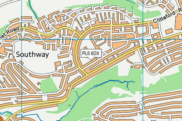 PL6 6DX map - OS VectorMap District (Ordnance Survey)