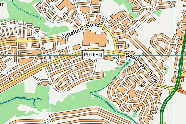 PL6 6RQ map - OS VectorMap District (Ordnance Survey)