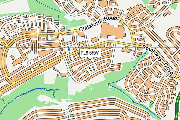 PL6 6RW map - OS VectorMap District (Ordnance Survey)