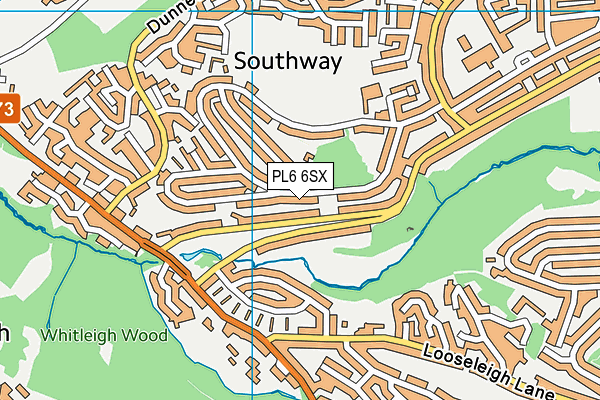 PL6 6SX map - OS VectorMap District (Ordnance Survey)
