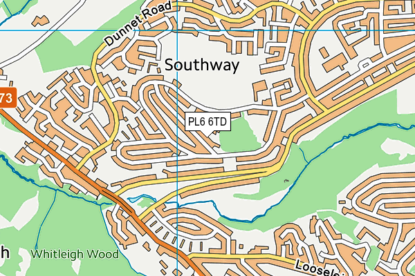 PL6 6TD map - OS VectorMap District (Ordnance Survey)