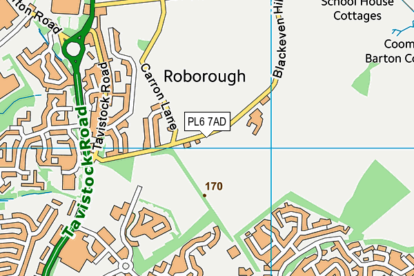 Plymouth Argaum Rugby Football Club map (PL6 7AD) - OS VectorMap District (Ordnance Survey)