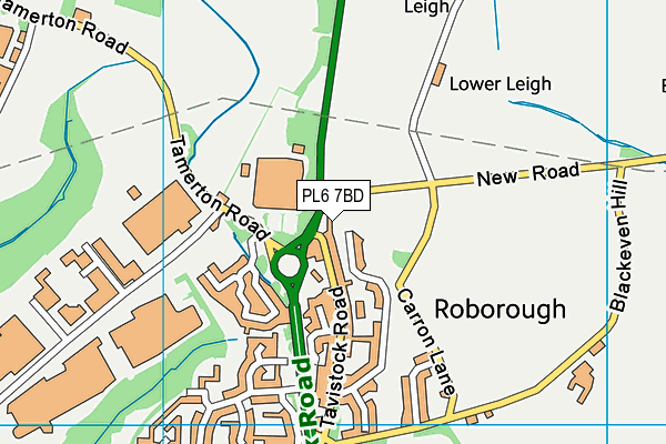 Roborough Sports Ground map (PL6 7BD) - OS VectorMap District (Ordnance Survey)