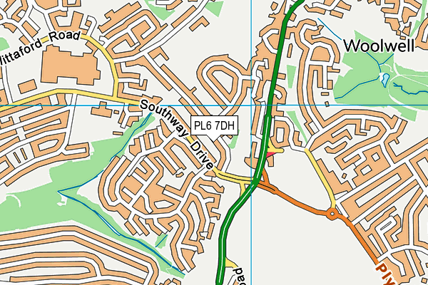 PL6 7DH map - OS VectorMap District (Ordnance Survey)