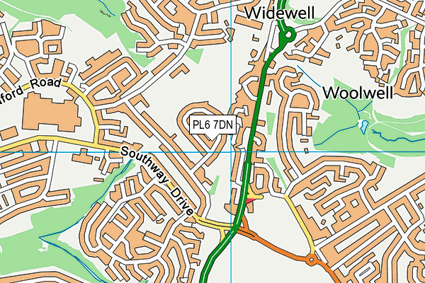 PL6 7DN map - OS VectorMap District (Ordnance Survey)